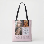Rosa Schrift-Logo-Foto-Makeup-Studio Tasche (Vorderseite)