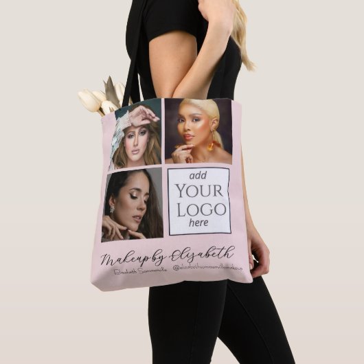 Rosa Schrift-Logo-Foto-Makeup-Studio Tasche (Von Nahem)
