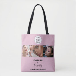 Rosa Schrift-Logo Foto-Makeup-Studio Tasche