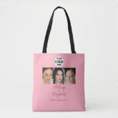 Rosa Schrift-Logo-Foto-Makeup-Studio Tasche (Vorderseite)