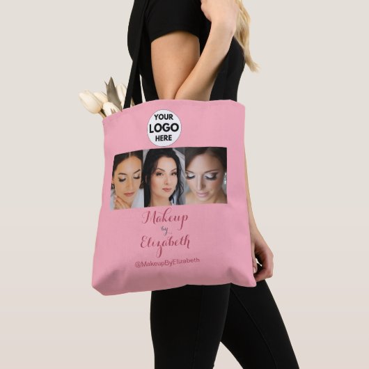 Rosa Schrift-Logo-Foto-Makeup-Studio Tasche (Von Nahem)