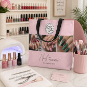 Rosa Schrift-Logo Foto Nagelstudio Tasche