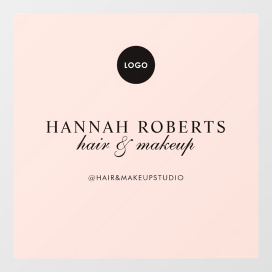 Rosa Schrift-Logo Haar-Make-up-Studio Fensteraufkleber (Blatt)