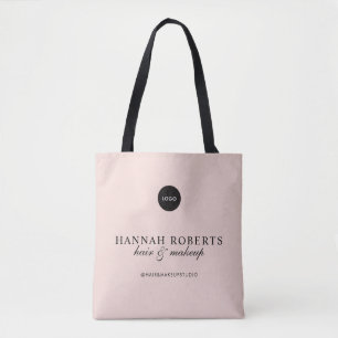 Rosa Schrift-Logo Haar-Make-up-Studio Tasche