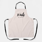 Rosa Schrift-Logo Nagelstudio-Personal Schürze (Vorderseite)