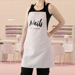 Rosa Schrift-Logo Nagelstudio-Personal Schürze