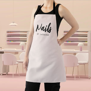 Rosa Schrift-Logo Nagelstudio-Personal Schürze
