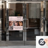 Rosa Schrift-Logo QR-Code Foto Make-up Fensteraufkleber (Büro Tür)
