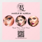 Rosa Schrift-Logo QR-Code Foto-Make-up Fensteraufkleber (Blatt)