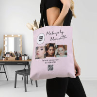 Rosa Schrift-Logo QR-Code Foto-Make-up