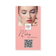 Rosa Schrift-Logo QR-Code Foto Make-up