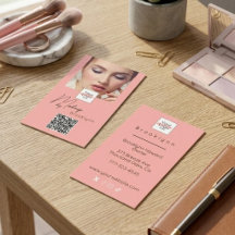 Rosa Schrift-Logo QR-Code Foto Make-up