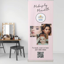 Rosa Schrift-Logo QR-Code Foto-Makeup  