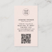 Rosa Schrift-Logo QR-Code Foto Nagelstudio Visitenkarte (Rückseite)