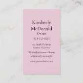 Rosa Schrift-Logo QR Code Foto Nagelstudio Visitenkarte (Rückseite)