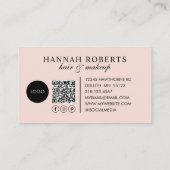 Rosa Schrift-Logo QR-Code Foto Visitenkarte (Rückseite)
