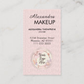 Rosa Schrift QR-Code Foto Make-up Visitenkarte (Rückseite)