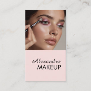 Rosa Schrift QR-Code Foto Make-up Visitenkarte