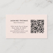 Rosa Schrift QR-Code Foto Nagelstudio Visitenkarte (Rückseite)