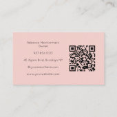 Rosa Schrift QR-Code Foto Nageltechnikerin Visitenkarte (Rückseite)