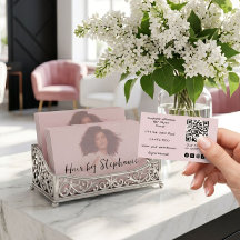 Rosa Schrift QR-Code-Logo-Foto-Friseursalon