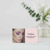 Rosa Schrift Qr Code Social Icon Make-up Visitenkarte (Stehend Vorderseite)