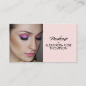 Rosa Schrift Qr Code Social Icon Make-up Visitenkarte (Vorderseite)