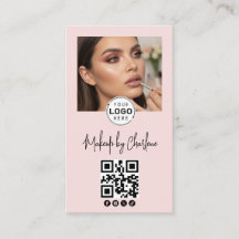 Rosa Schrift-Social-Icon-QR-Code-Foto-Make-up