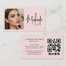 Rosa Schrift-Sozial-Symbol-QR-Code-Foto-Make-up