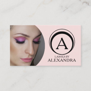 Rosa Schrift-Sozial-Symbol-QR-Code-Foto-Wimpern Visitenkarte