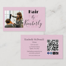 Rosa Schrift Soziales Icon QR-Code Foto Haar