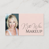 Rosa Schrift Soziales Icon QR-Code Foto Makeup Visitenkarte (Vorderseite)