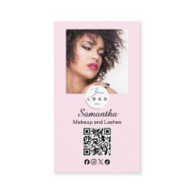 Rosa Schrift Soziales Symbol QR-Code Foto Make-up