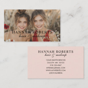 Rosa Schriftfoto Haar Make-up Visitenkarte