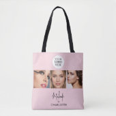 Rosa Schriftfoto-Make-up-Studio Tasche (Vorderseite)