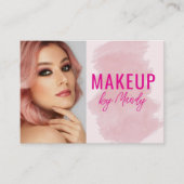 Rosa Schriftfoto-Make-up Visitenkarte (Vorderseite)