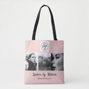 Rosa Schrifttype-Logo-Foto-Wimpernstudio Tasche