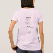 Rosa Schriftzug Mitarbeitername Make-up-Studio-Log T-Shirt (Rückseite)