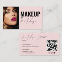 Rosa Schriftzug Social Icon QR Code Foto Makeup
