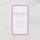 Rosa Schürze-Koch, der Catering-Geschäfts-Karten Visitenkarte (Rückseite)