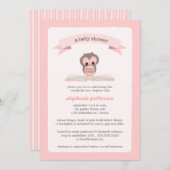 Rosa Schüssel Bringen Sie ein Buch Baby Dusche Ein Einladung (Vorne/Hinten)