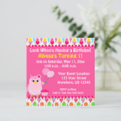 Rosa Schüssel Geburtstag Einladung (Stehend Vorderseite)