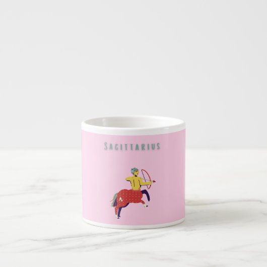 Rosa Schütze, Tierkreiszeichen, Sternzeichen Espressotasse (Vorderseite)