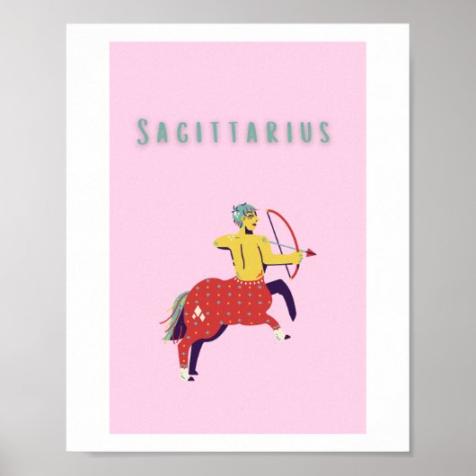 Rosa Schütze, Tierkreiszeichen, Sternzeichen Poster (Vorne)