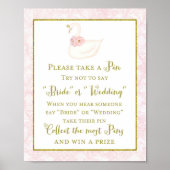 Rosa Schwan Brautparty Game Poster (Vorne)