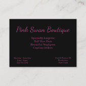 Rosa Schwan-Logo auf der schwarzen Visitenkarte (Rückseite)