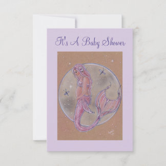 Rosa Schwangerschaft Meerjungfrau Einladungen für