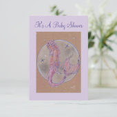 Rosa Schwangerschaft Meerjungfrau Einladungen für (Stehend Vorderseite)