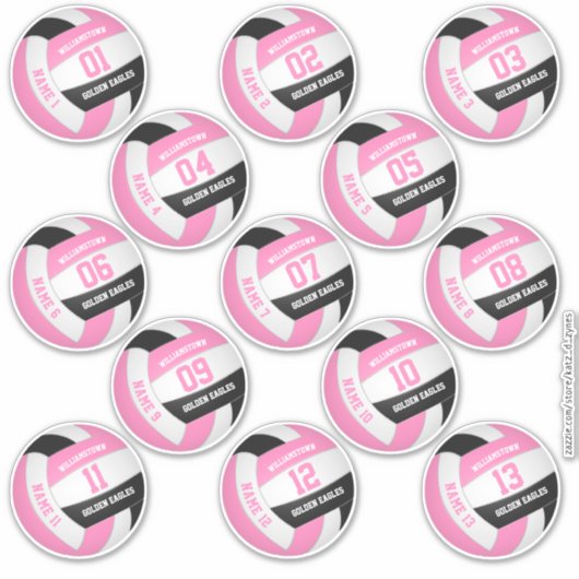 Rosa schwarz 13 benutzerdefinierte Spieler bezeich Aufkleber (Vorderseite)