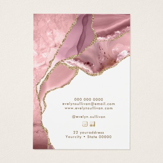 Rosa schwarz-agile Halskette-Grafikkarte (Rückseite)